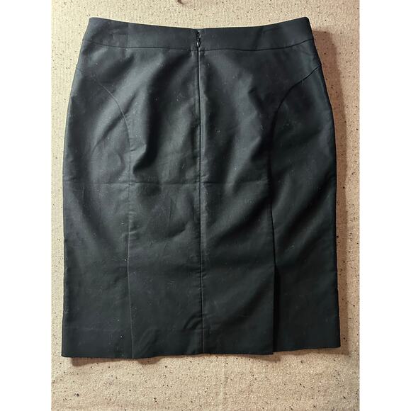 Black J. Crew Pencil Skirt 10 Dual Kick Pleat Preppy Sexy Classic - Picture 7 of 10